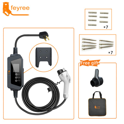 7kW Portable EV Charger Level 2 J1772 Electric Vehicle Charging Cable 32A