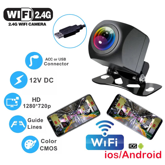HD Wireless WiFi Backup Camera - Waterproof Car Rear View Camera for iOS & Android