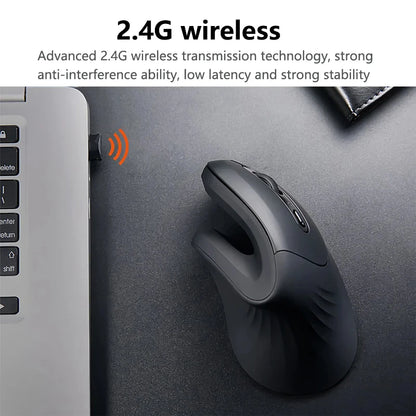 Ergonomic Vertical Wireless Mouse - Silent 6-Button Optical Office Mouse