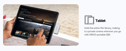 ORICO Mini Portable SSD 256GB - PD 100W Fast Charging for iPhone & Mac