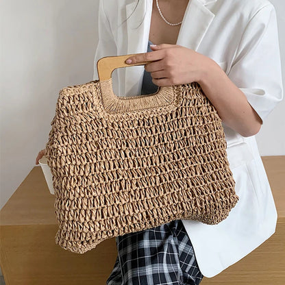 Luxury Woven Straw Beach Tote