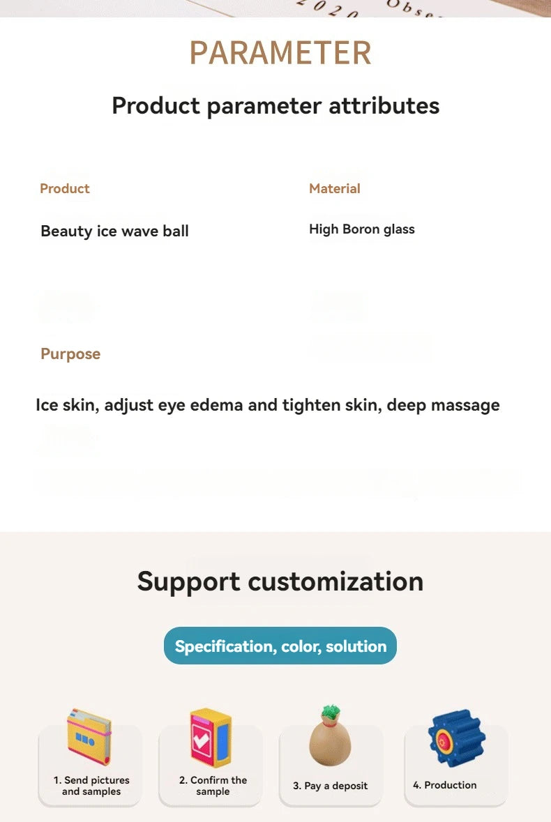2Pcs Cooling Facial Ice Globes - Cold Roller Massager for Face & Eyes, Puffiness Relief