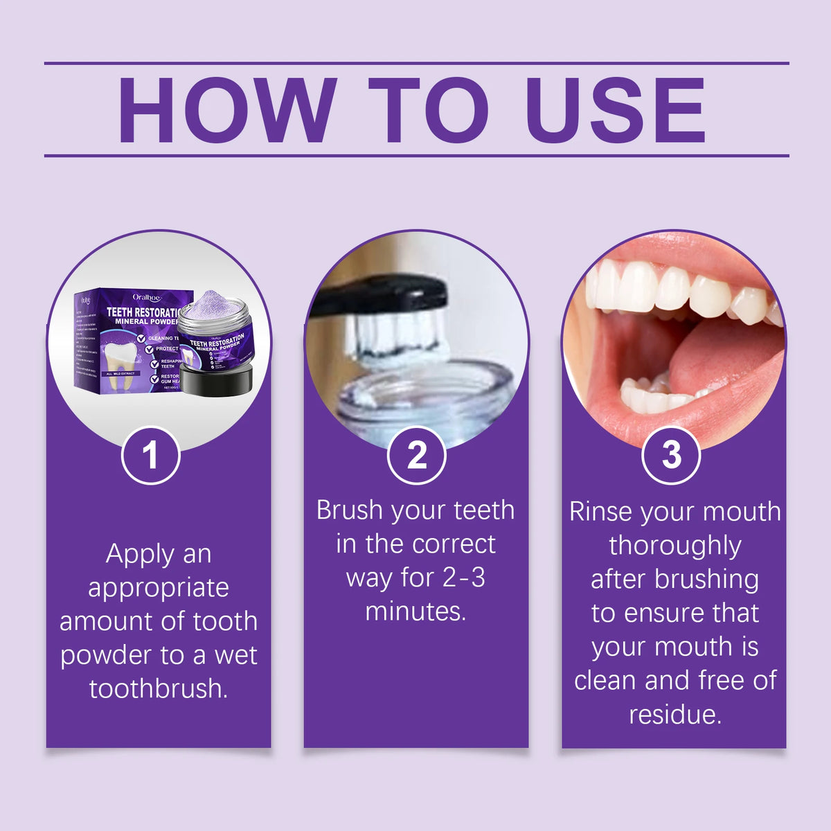 Purple Teeth Whitening Powder - Deep Stain Removal & Enamel Repair Formula