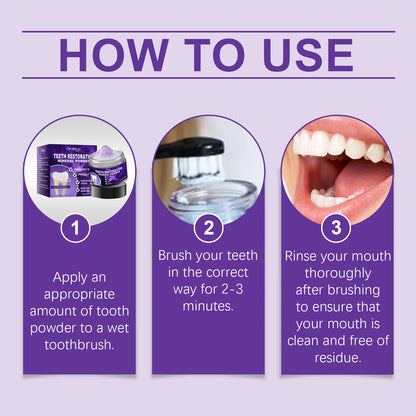 Purple Teeth Whitening Powder - Deep Stain Removal & Enamel Repair Formula