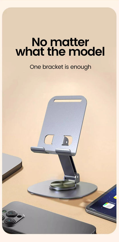 360° Rotating Foldable Phone & Tablet Desktop Stand – Adjustable Holder