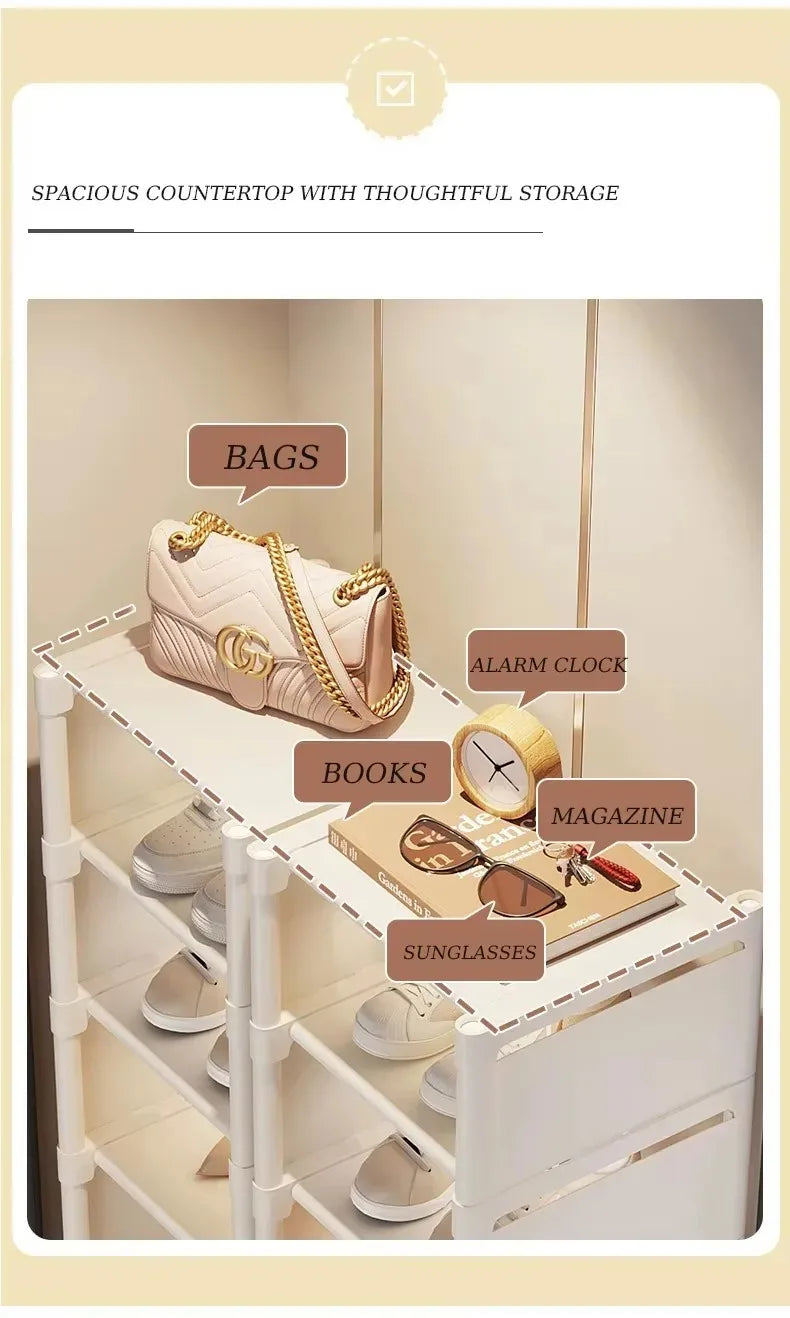 Stackable Narrow Shoe Storage Rack Organizer