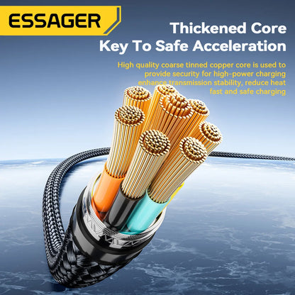 Essager 240W USB-C to USB-C Fast Charging Cable with LED Power Display