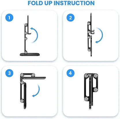 Adjustable Foldable Desk Phone & Tablet Stand - Universal Mount