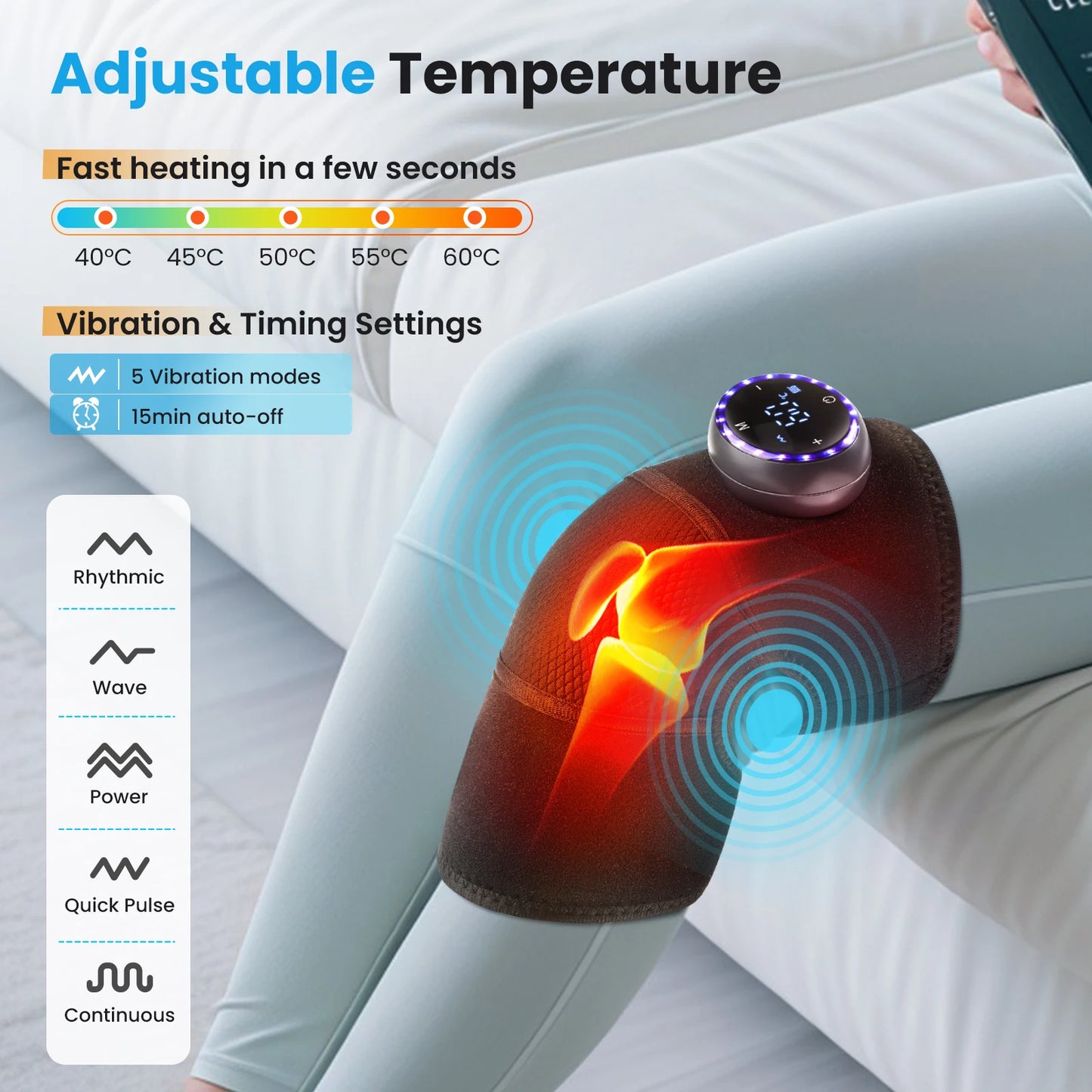 3-in-1 Heated Knee Shoulder Elbow Massager with Vibration