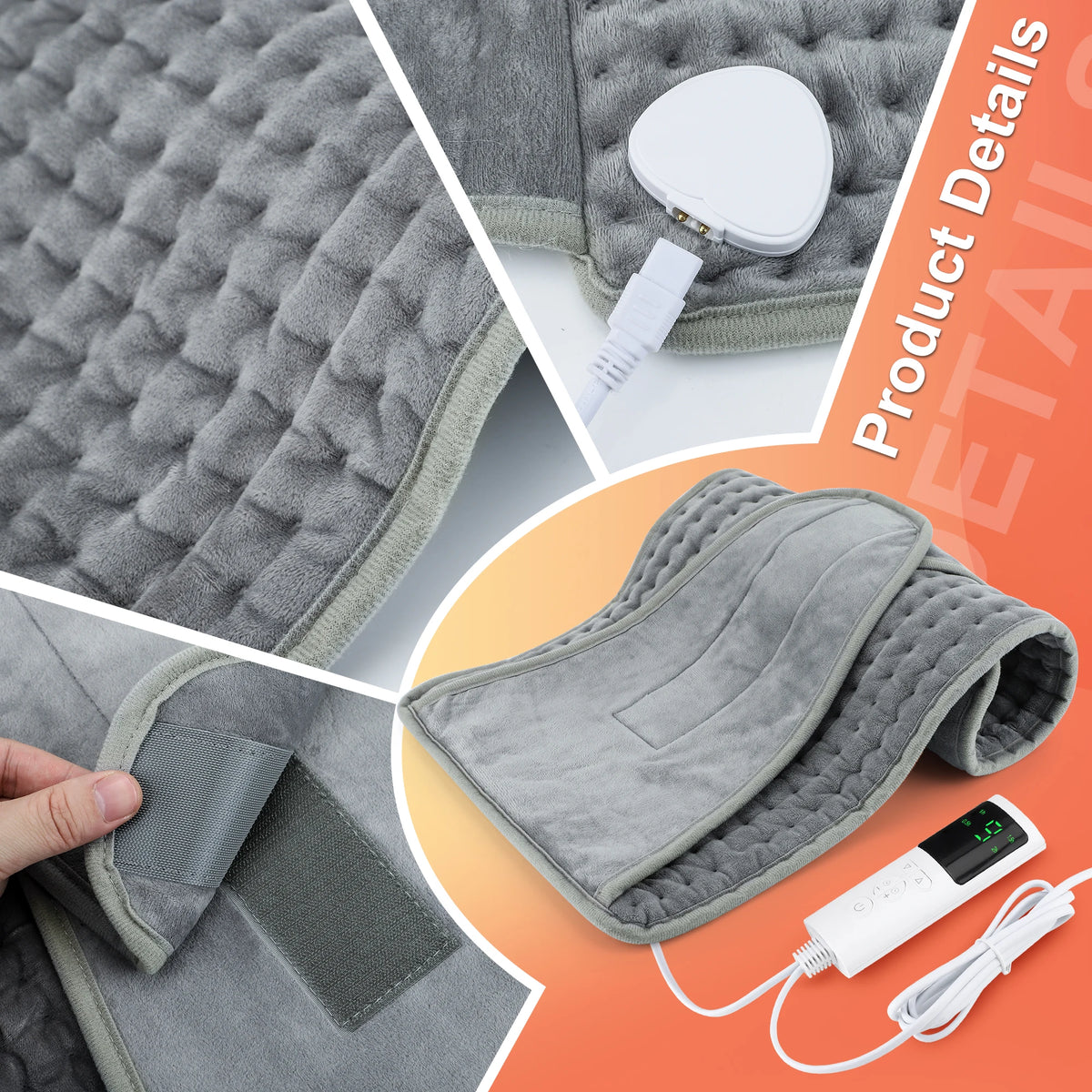 Electric Heating Pad with Belt for Back Pain Relief and Body Warming