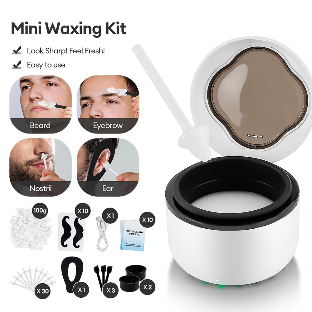 Mini Wax Heater & Nose Ear Hair Removal Kit - 2