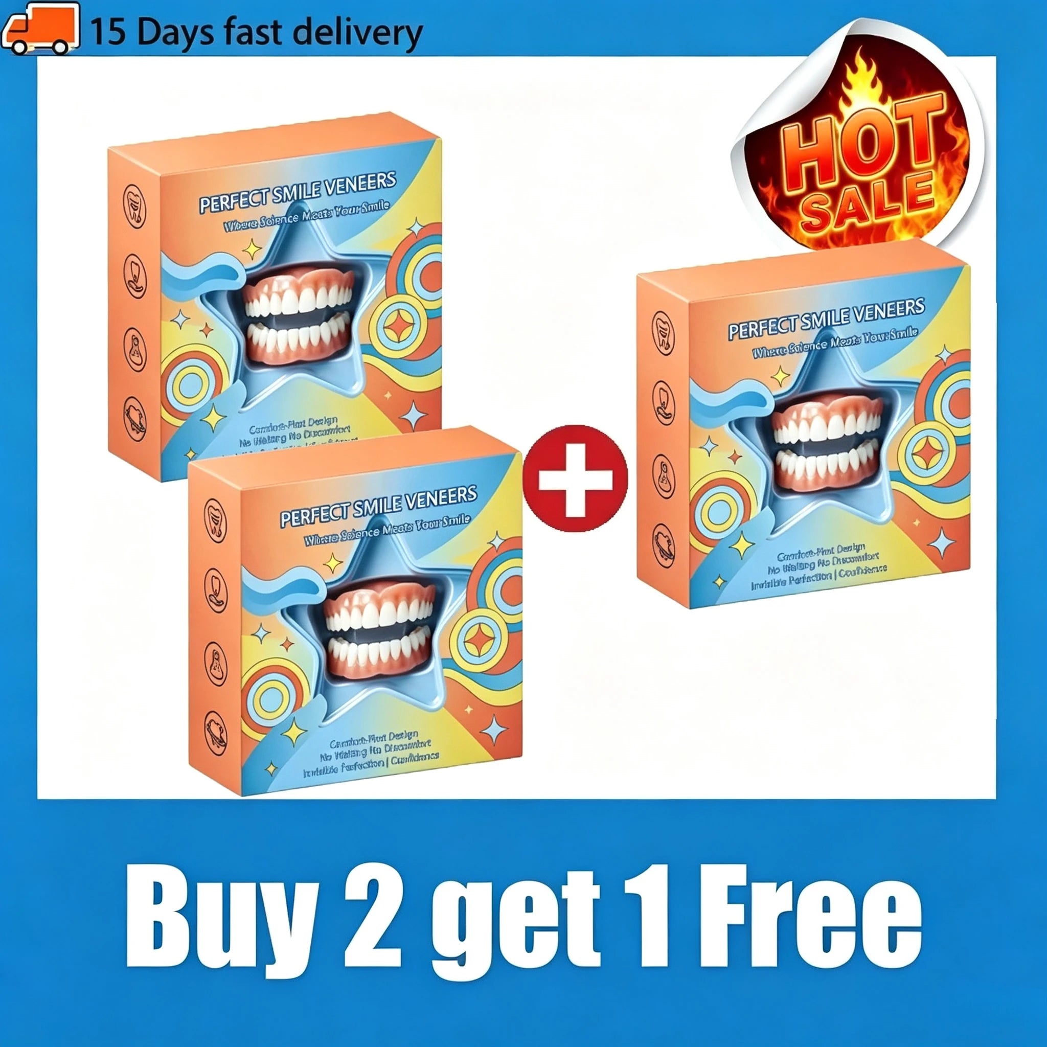 Cosmetic Veneers Smile Kit - Instant Natural Looking Teeth for Confidence - 14