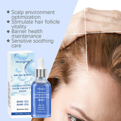 Copper Peptide Hair Growth Serum - Revitalizing Scalp & Anti-Frizz Repair Treatment