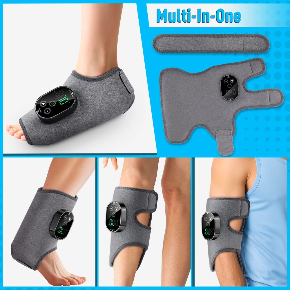 Electric Ankle & Calf Vibration Massager with Heat Therapy for Pain Relief - 2