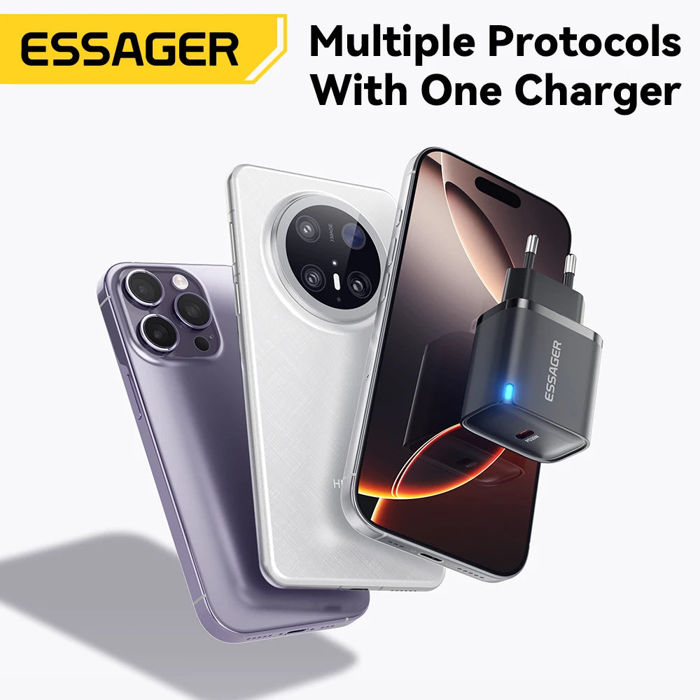 Mini 30W USB-C Fast Charger - PD & QC 3.0 Power Adapter for iPhone & Android