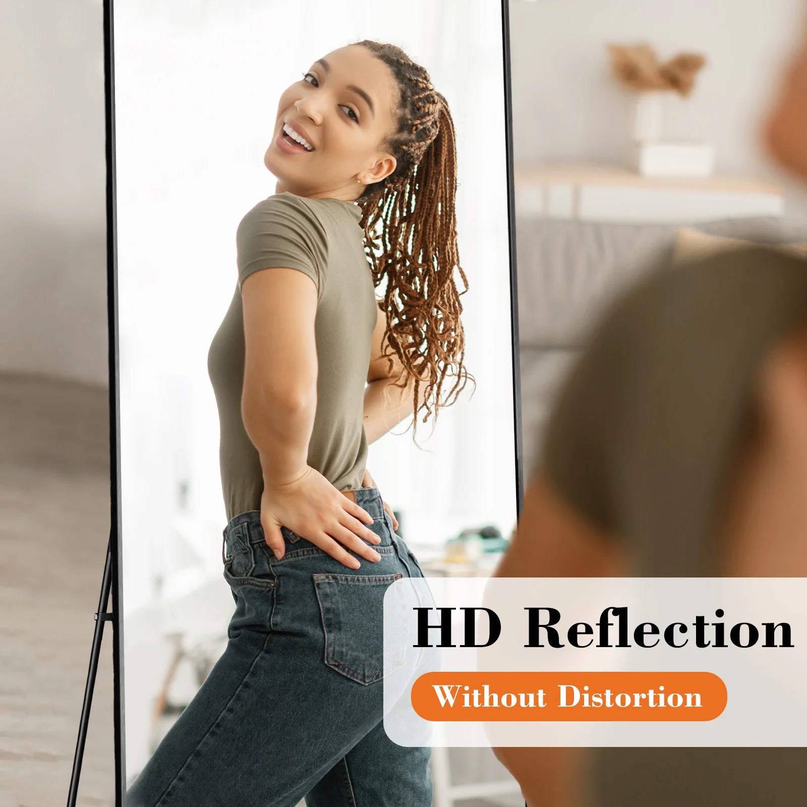 64" x 21" Full Length Standing Mirror – Floor, Wall-Mounted or Leaning - 4