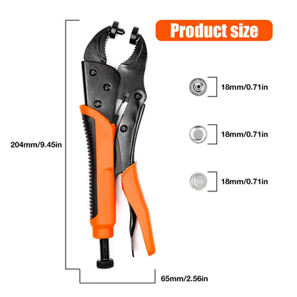 Heavy Duty Snap Installation Pliers - Adjustable Magnetic Fastener Tool for Canvas & Leather
