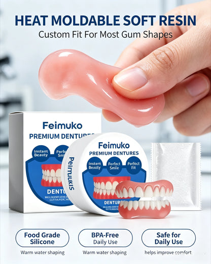 Snap-On Dentures for Instant Realistic Smile - Comfortable Natural Fit
