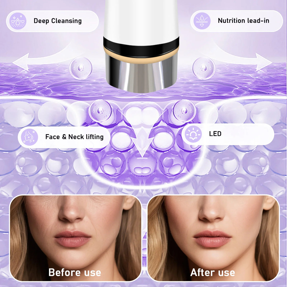 Microcurrent Facial Massager & Skin Tightening Lifting Beauty Device