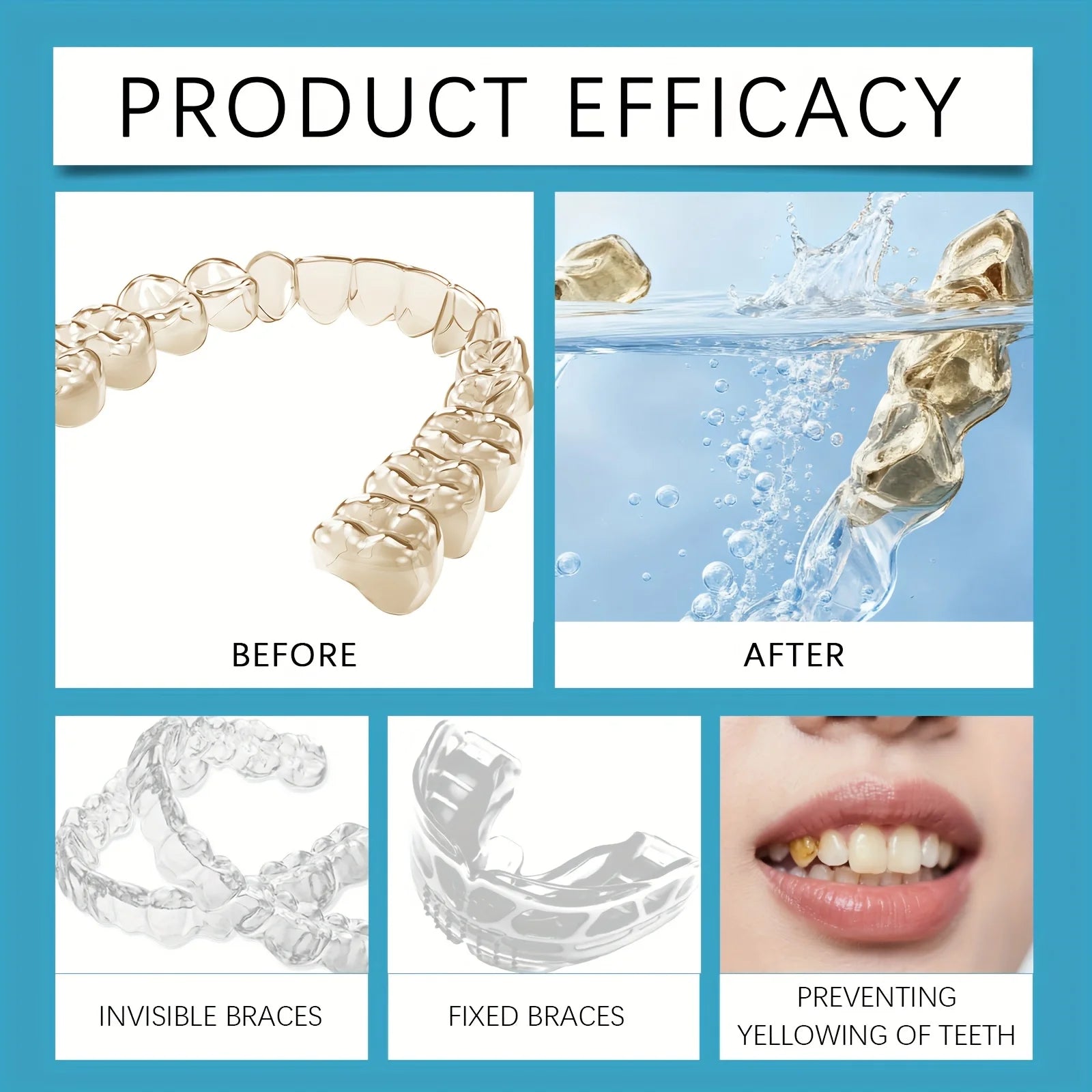 Effervescent Denture Cleaning Tablets for Deep Stain & Odor Removal - 2