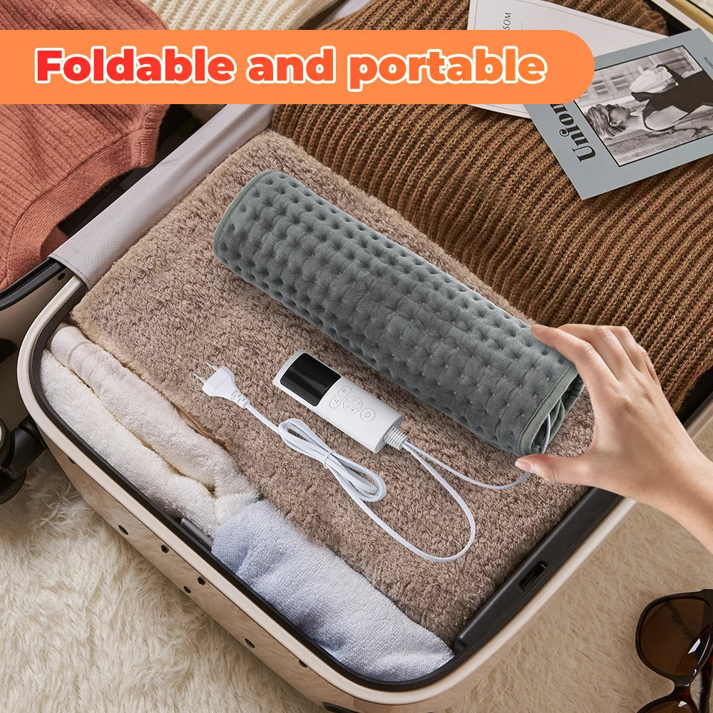 Electric Heated Foot Warmer - Adjustable Temperature & Timer Desk Heating Pad - 6