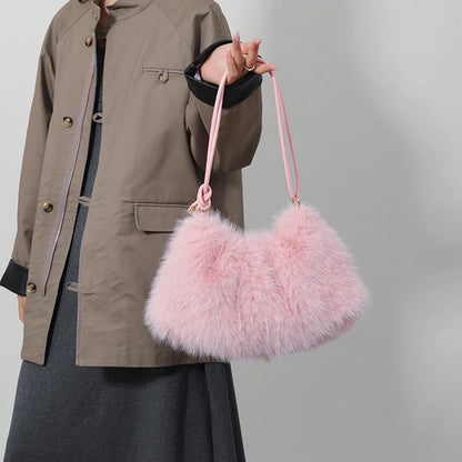 Luxury Plush Winter Bucket Bag