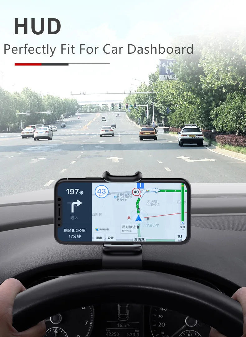 Universal Car Phone Holder Clip Dashboard Mount Stand for GPS Navigation