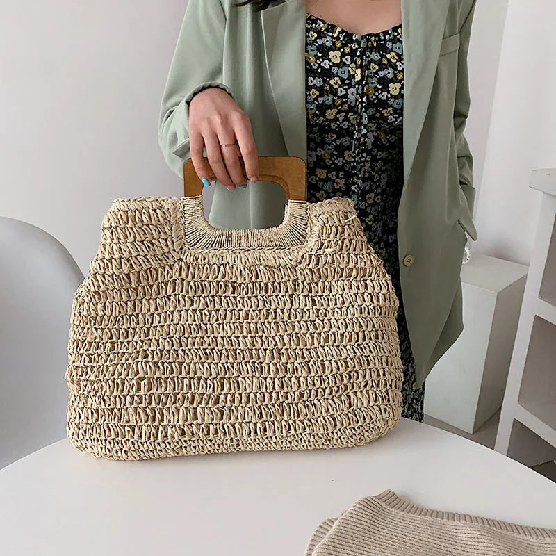 Luxury Woven Straw Beach Tote