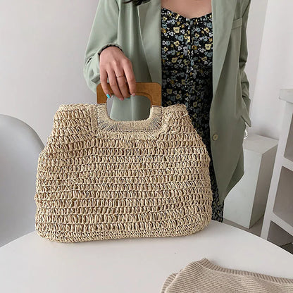 Luxury Woven Straw Beach Tote