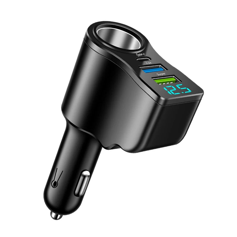 66W Fast Car Charger - Multi-Function Dual USB Cigarette Lighter Adapter - 8