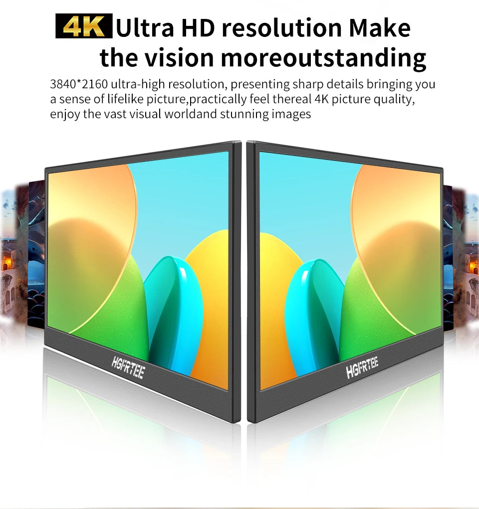 13.3" 4K Portable Monitor - Ultra-HD HDR Display for Laptop, PS5 & Xbox