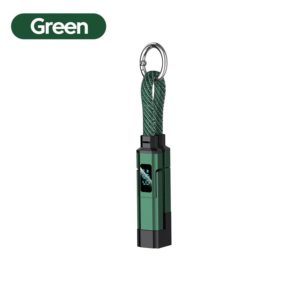 4-in-1 Fast Charging Cable with Digital Display - USB-C & Lightning Cord