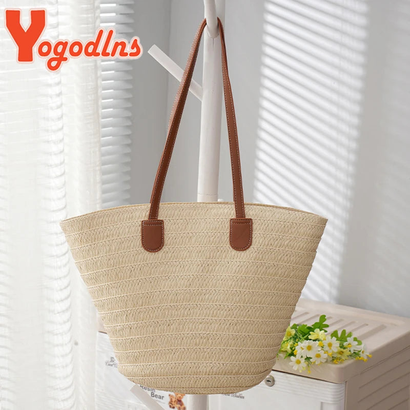 Luxury Bohemian Knitted Straw Tote