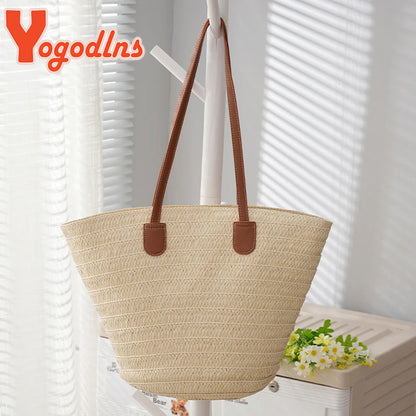 Luxury Bohemian Knitted Straw Tote