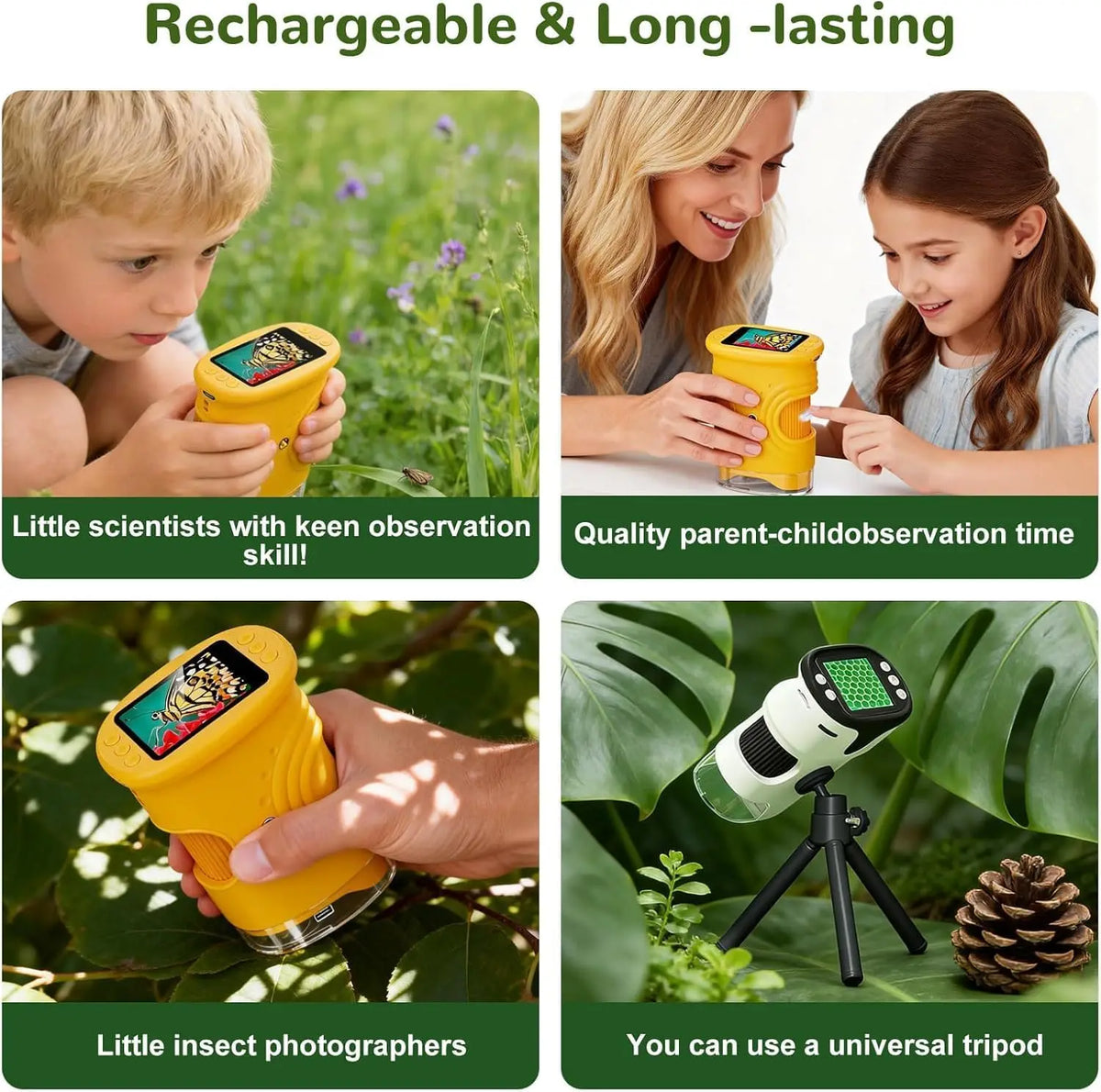 Portable Handheld Digital Microscope for Kids with HD IPS Screen