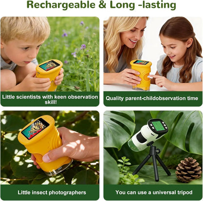 Portable Handheld Digital Microscope for Kids with HD IPS Screen