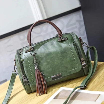 Luxury Tassel Boston Shoulder Bag
