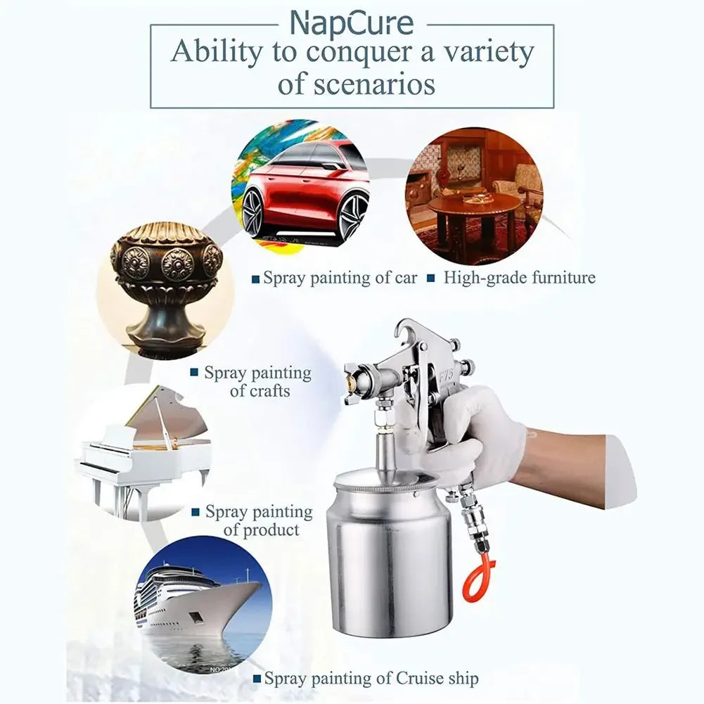 F-75 Professional Pneumatic Air Spray Gun 1.5mm Nozzle for Paint & Furniture