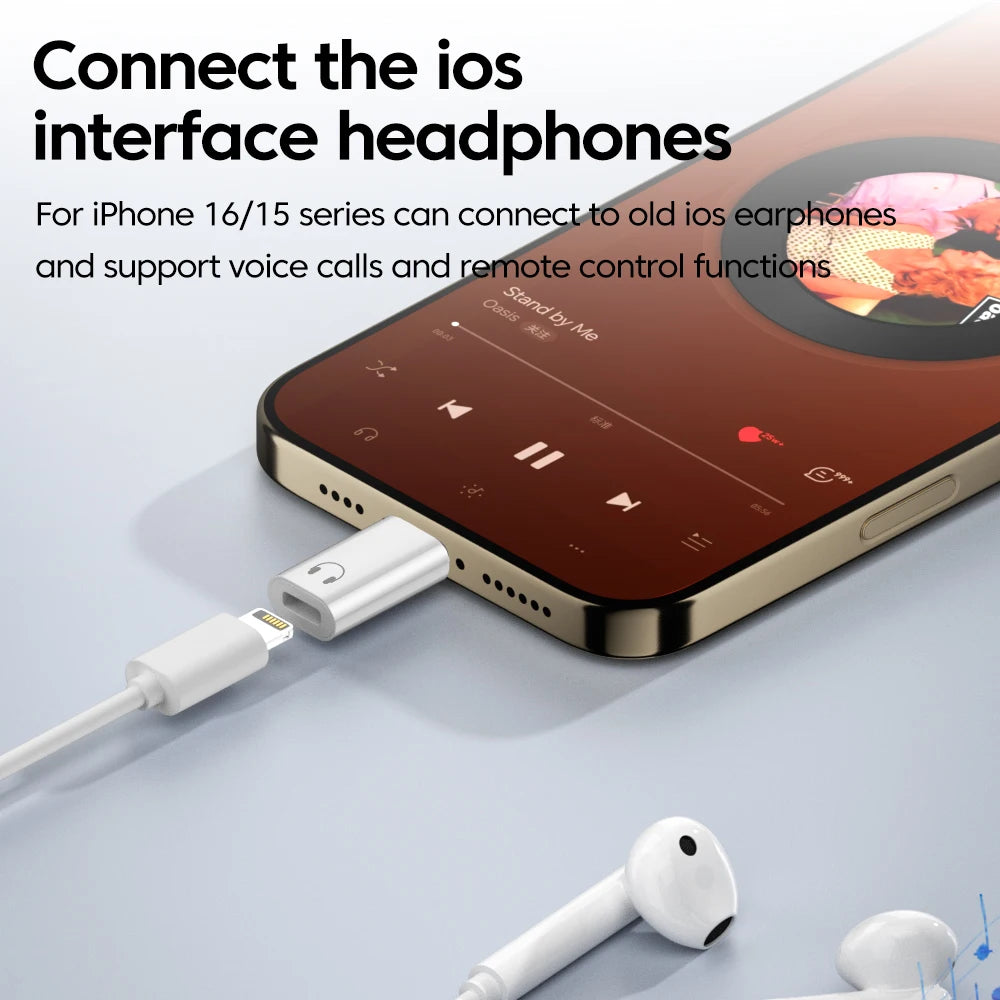 Lightning to USB-C Audio Adapter for iPhone 15 & 16 – Wired Earphone Converter - 3