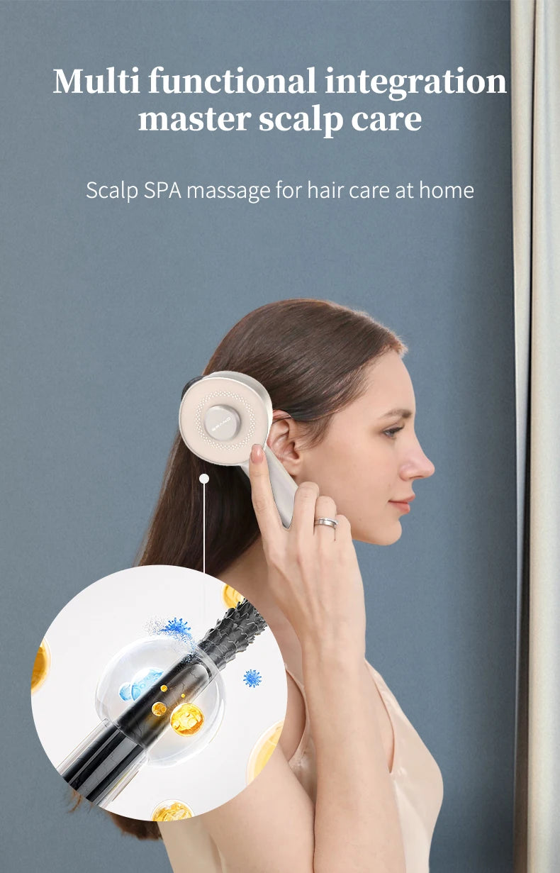 4-in-1 Electric Scalp Massager & Hair Growth Serum Applicator Brush - 9