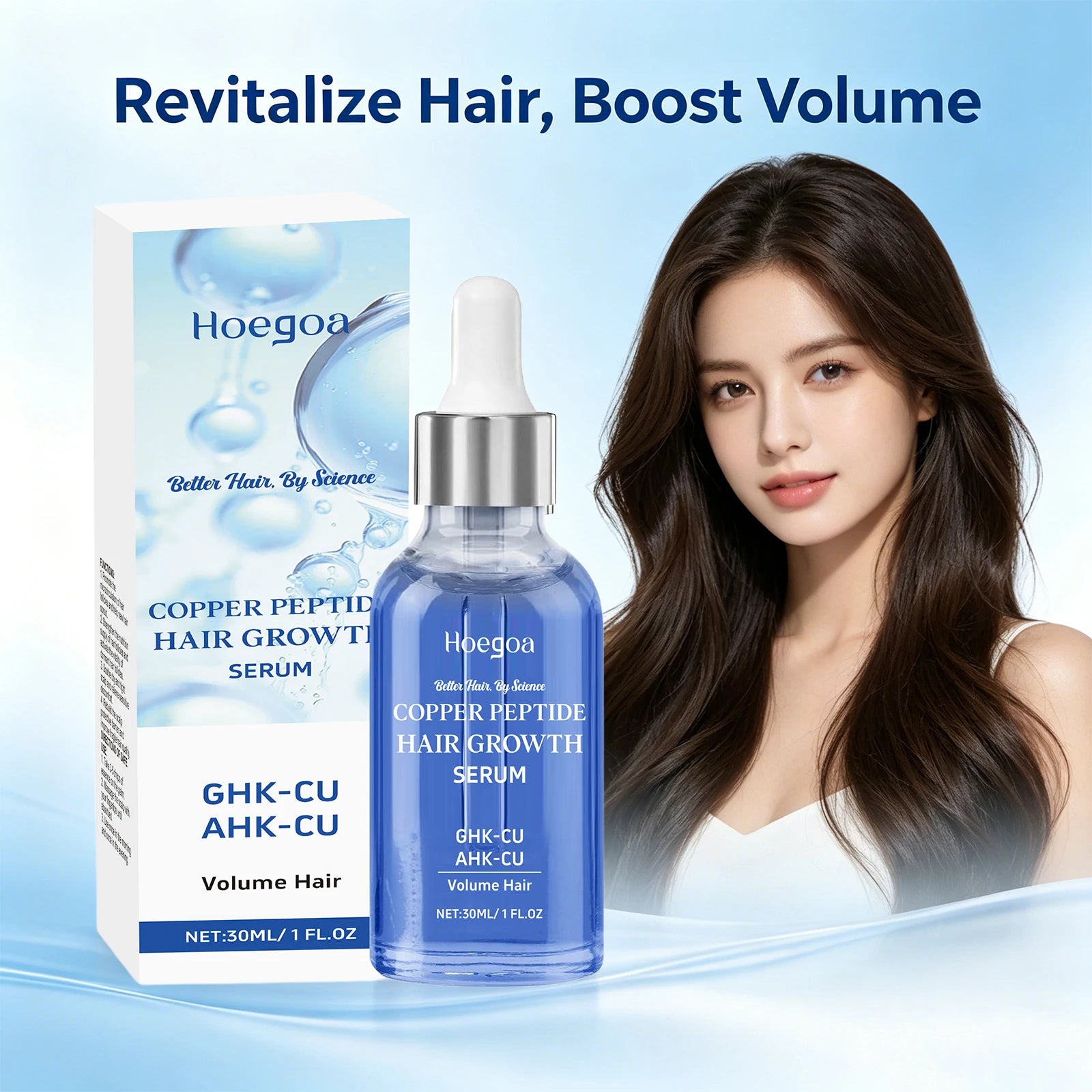 Copper Peptide Hair Growth Serum - Revitalizing Scalp & Anti-Frizz Repair Treatment - 1