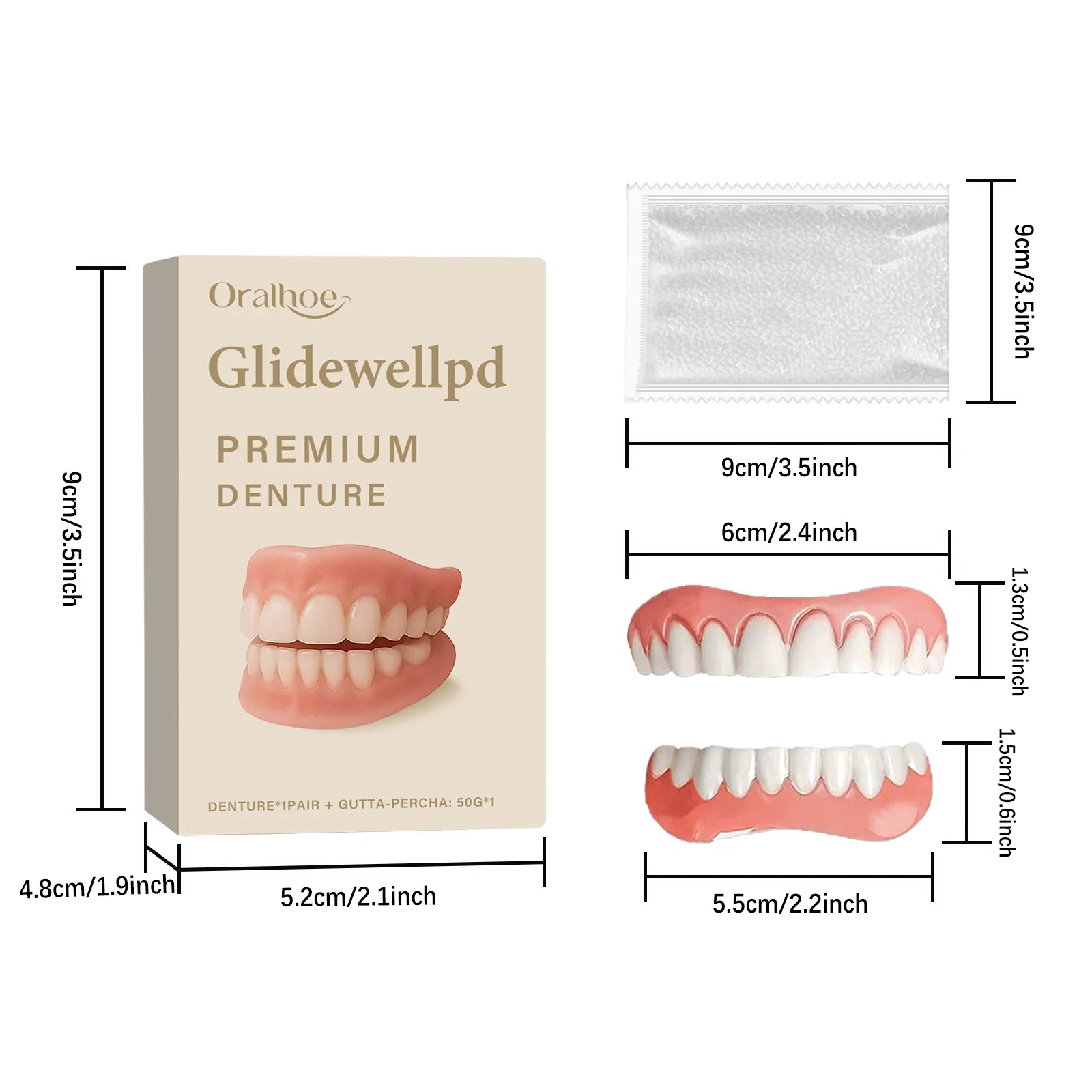 Comfortable Temporary Silicone Denture Set for Instant Smile Restoration - 9