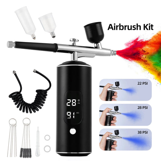 Cordless Airbrush Kit with Compressor for Nails, Cake & Makeup
