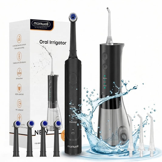 Professional Electric Toothbrush and Water Flosser Set for Deep Oral Cleaning