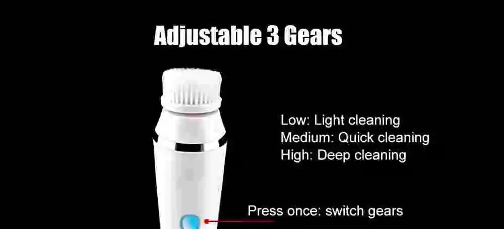4-in-1 Electric Facial Cleansing Brush - Waterproof Rechargeable Skin Spa Kit - 11