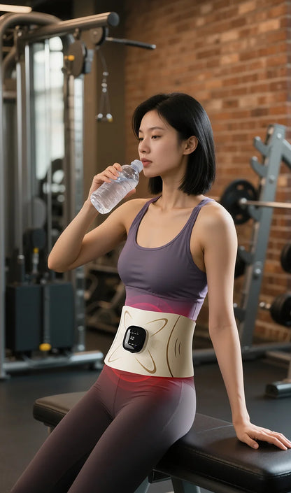 Electric Pulse Waist & Abdominal Massager with Heat & Toning Support