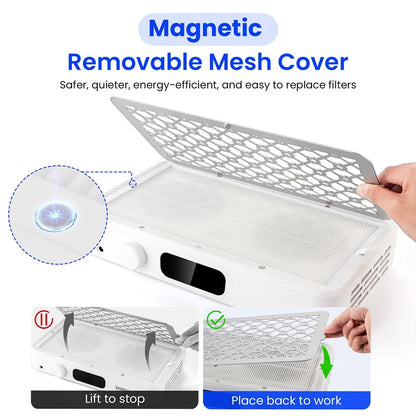 5-Speed Brushless Dual Turbo Nail Dust Collector