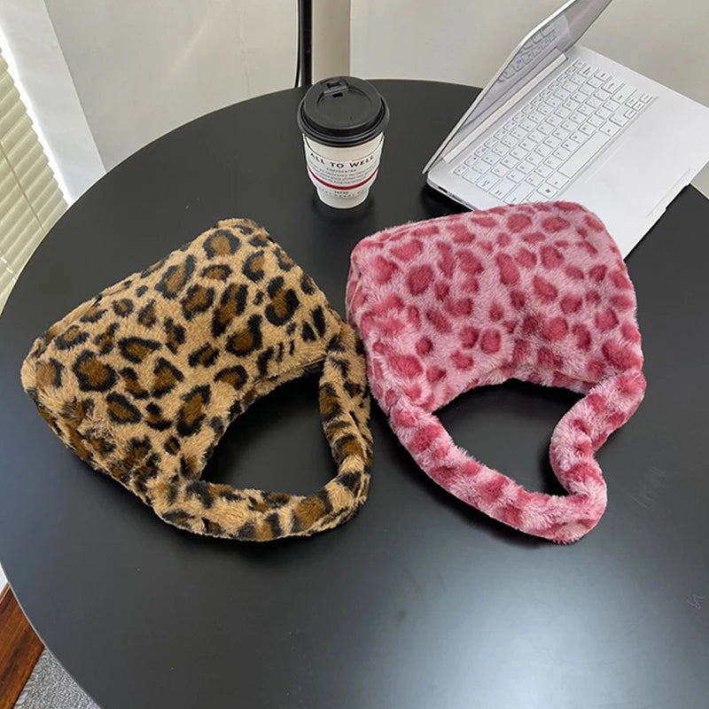 Luxury Leopard Print Plush Bag