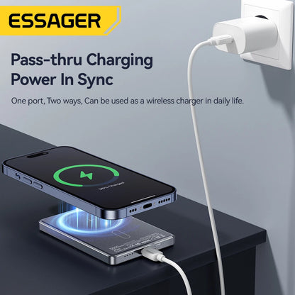 Slim Magnetic Wireless Power Bank 5000mAh for iPhone 16/15/14 Fast Charge