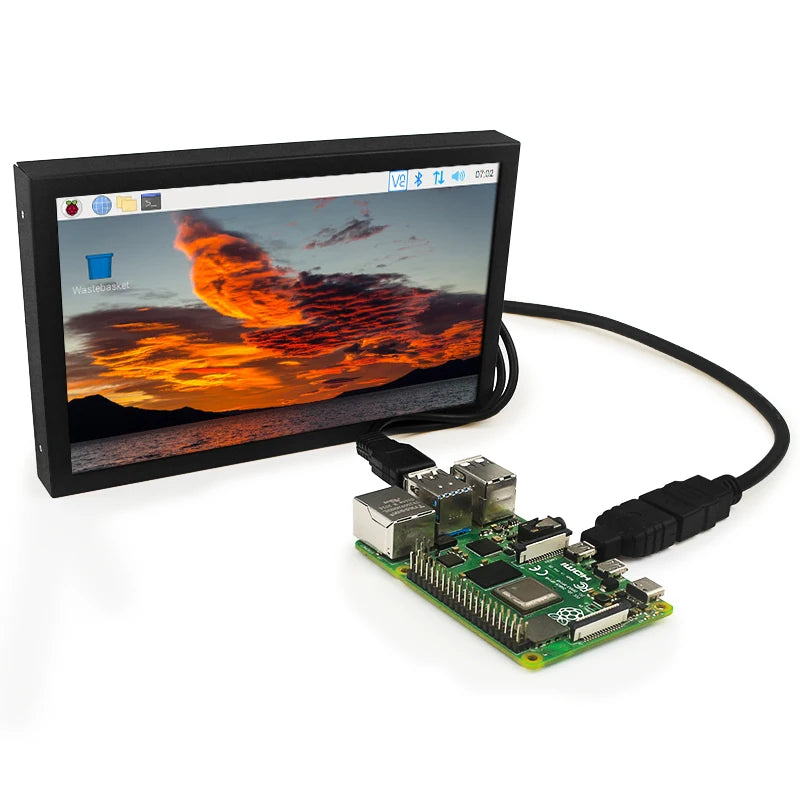 7-Inch Portable IPS Monitor 1024x600 HDMI VGA Display with Metal Holder